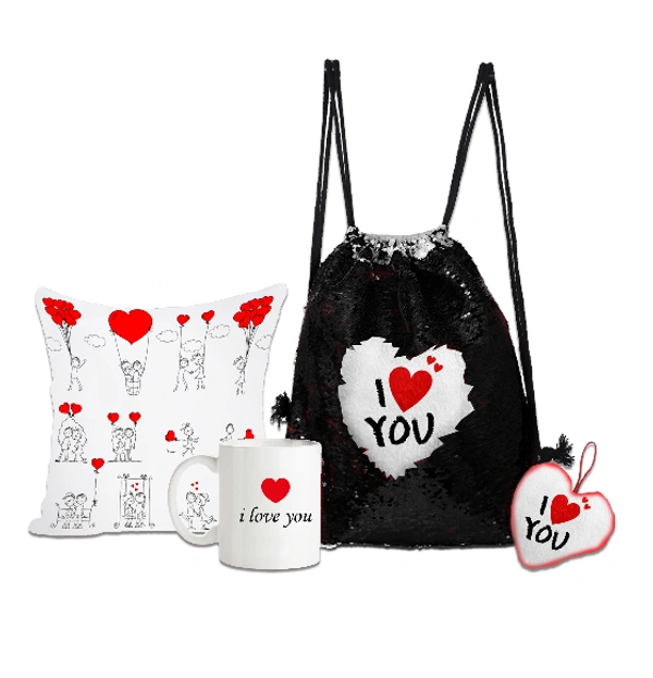 Valentine day gift combo bag - Black